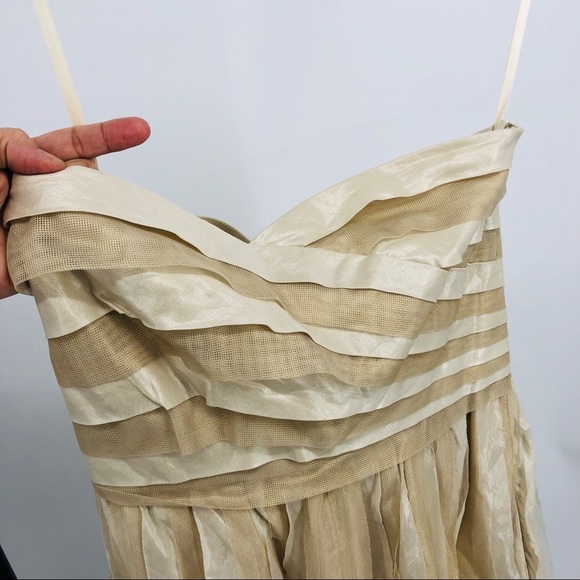 DVF vintage Diane Von Furstenberg year 2000 gold strapless dress 8 mini - Picture 2 of 7